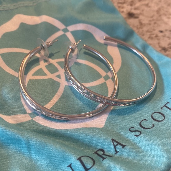 Kendra Scott Jewelry Set Of Kendra Scott Silver Hoops With Stones